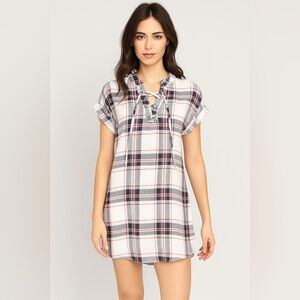 Plaid Shirtdress / Mini dress, Size medium